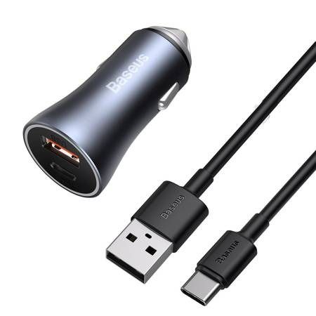 Adattatore Caricabatterie Auto USB e USB-C con Cavo Type-c Nero — TEC Store  Italia